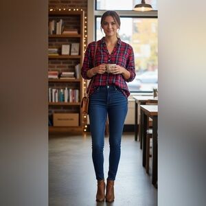 J Crew Long Sleeve Flannel Top